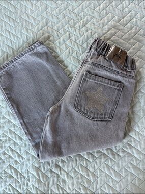 Zara Gray Girls' Jeans with Glitter Star